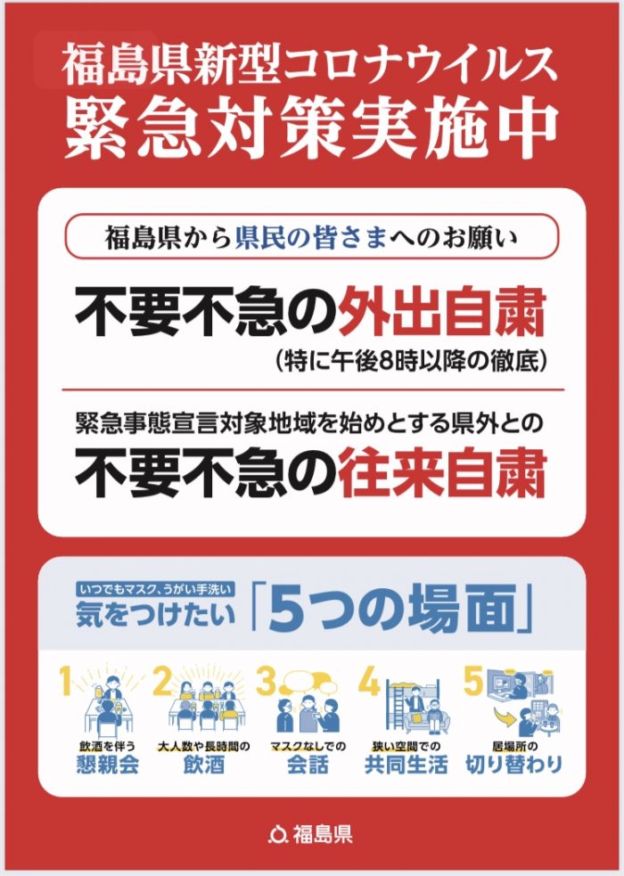 2æœˆ14æ—¥ã¾ã§å»¶é•· ç¦å³¶çœŒæ–°åž‹ã‚³ãƒ­ãƒŠã‚¦ã‚¤ãƒ«ã‚¹ç·Šæ€¥å¯¾ç­–ã«ã¤ã„ã¦ Hair Flat